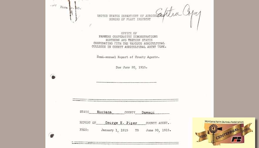 1915 Dawson County Agricultural Agent Report
