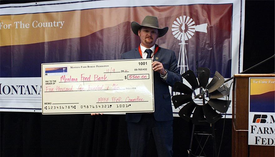 Young Farmers and Ranchers donate $5500 to the Montana Food Bank Network