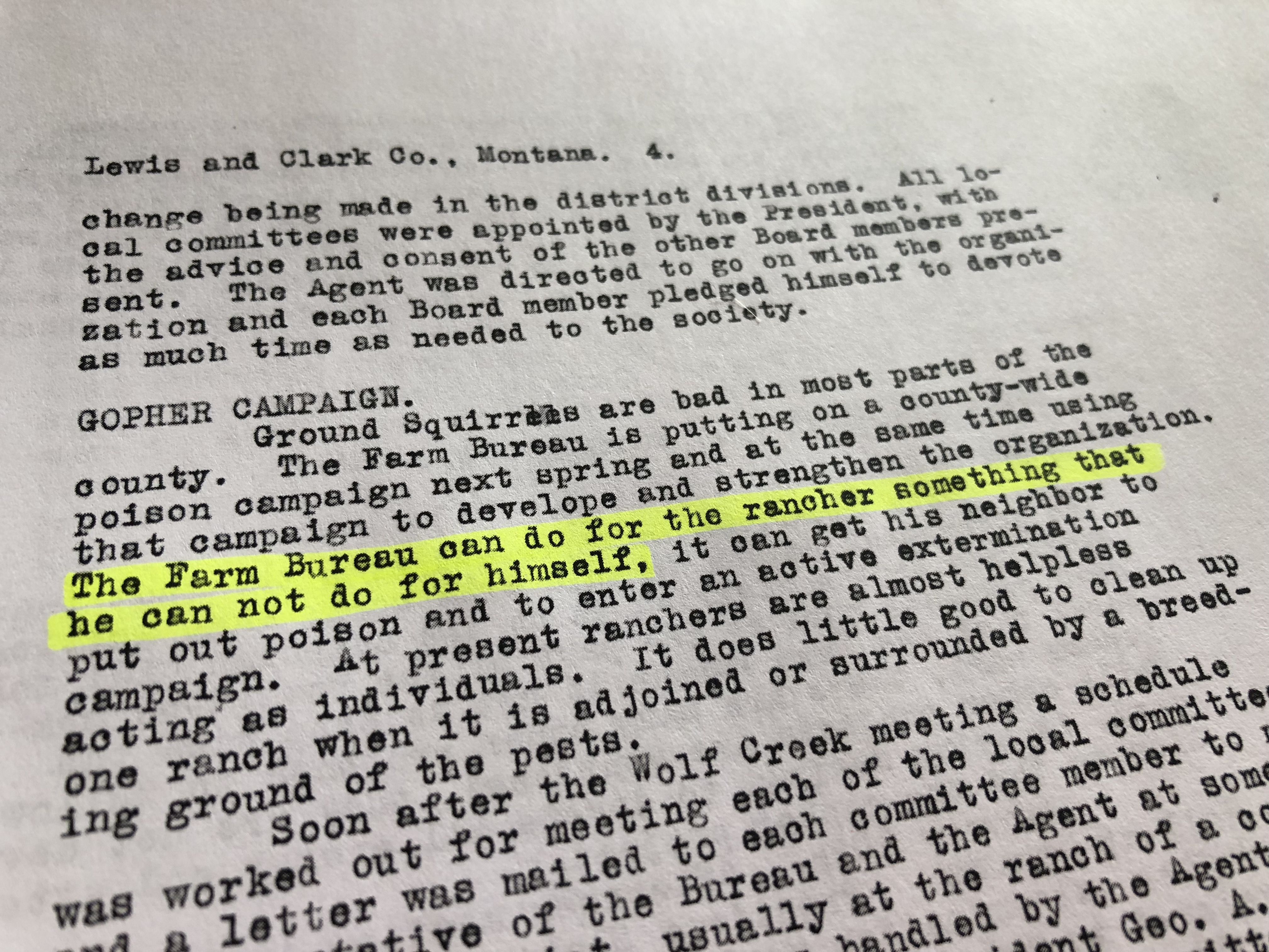 Lewis and Clark County Agriculture Agent Report, 1916