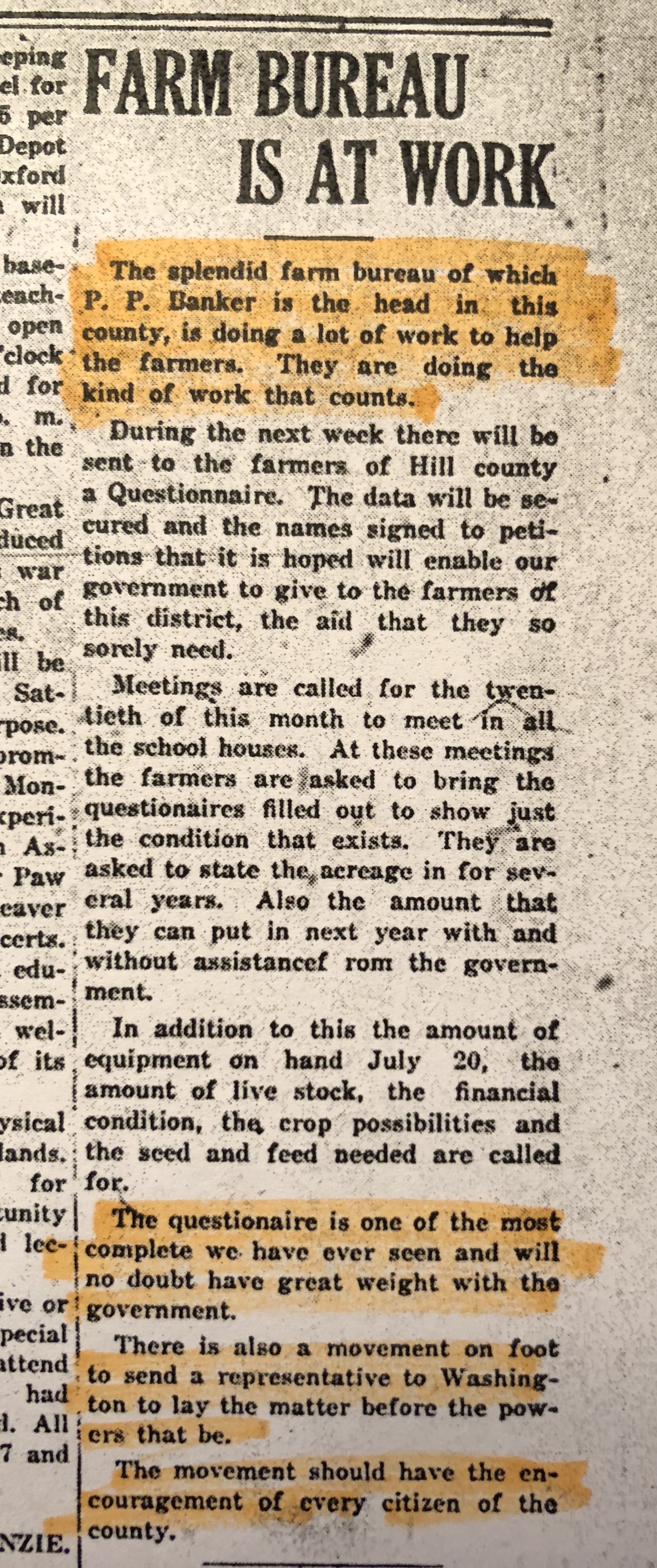 Hill County Democrat, July 13, 1918